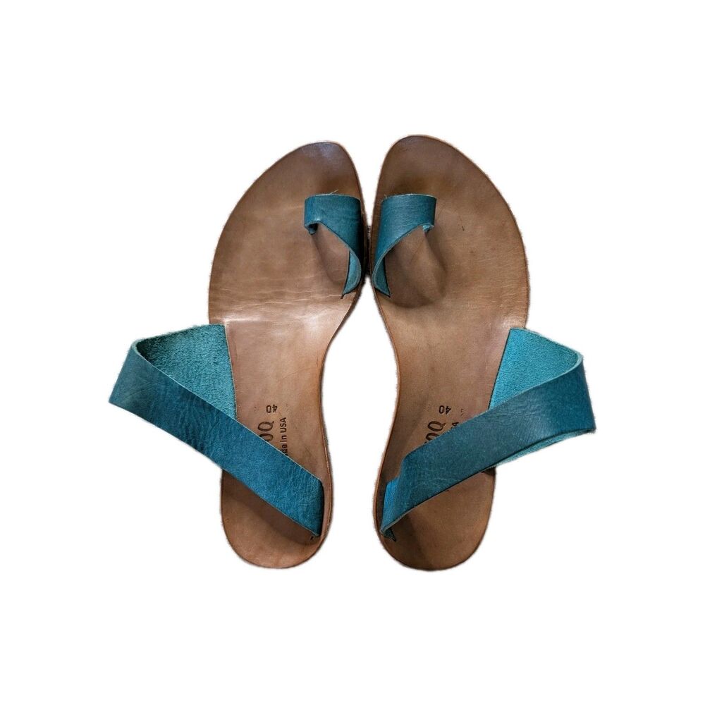 Cydwoq Hilary Toe Loop Thong Sandal Turquoise 40 EU Summer Minimalist